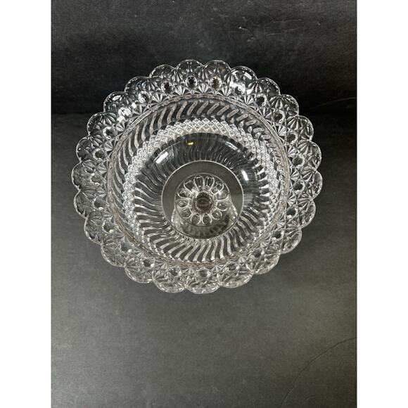 EAPG Pittsburg Windsor Pressed Glass Compote Early American Jersey Swirl Pattern - Picture 2 of 6